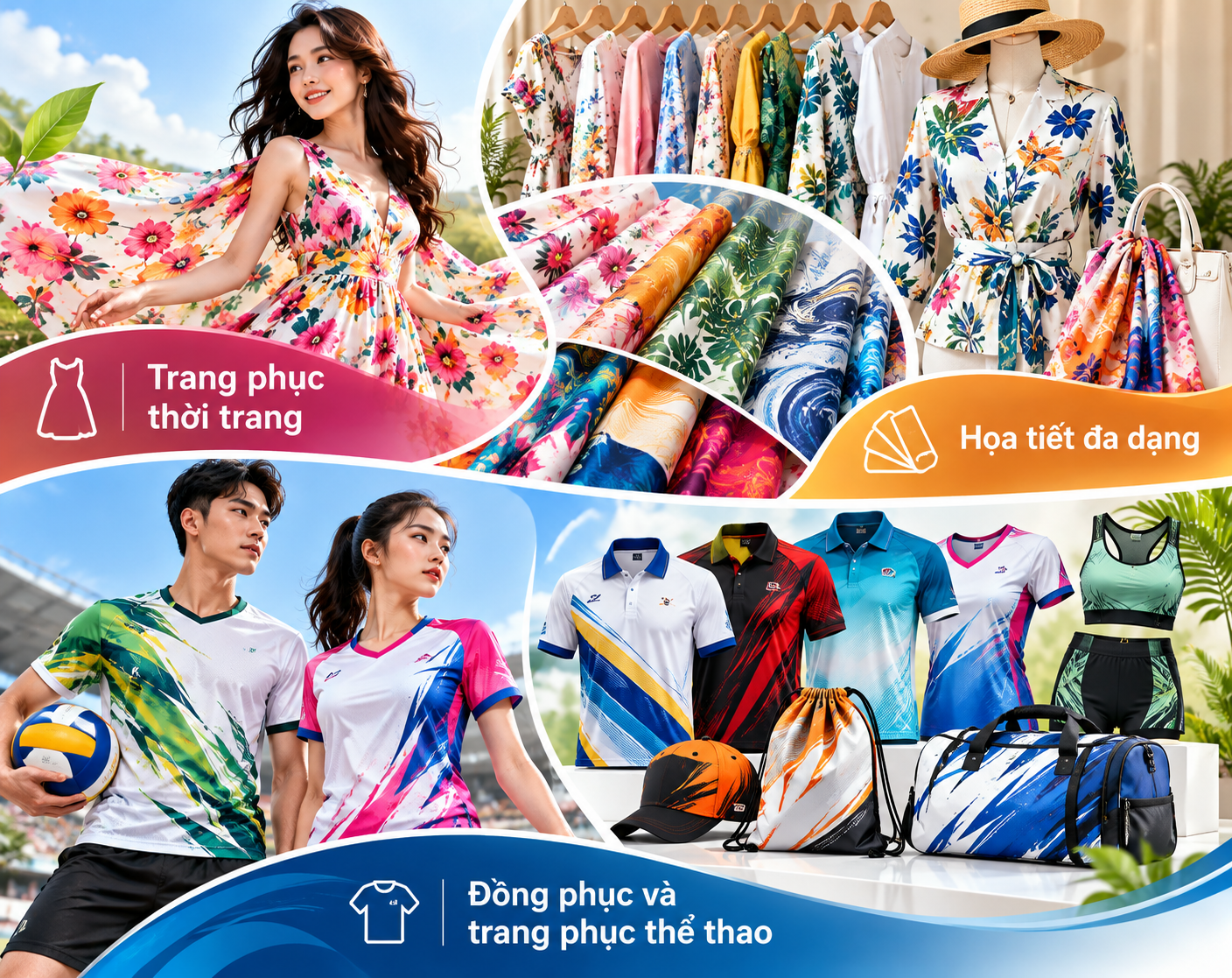 Hình minh họa ứng dụng thời trang thể thao trong brochure