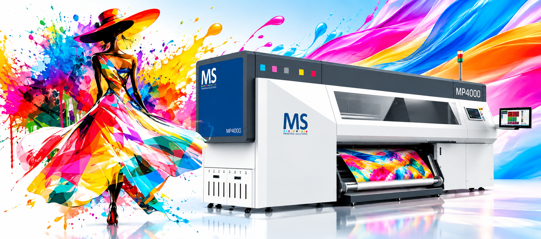 Máy in chuyển nhiệt MS MP4000 Series, thân máy xám trắng