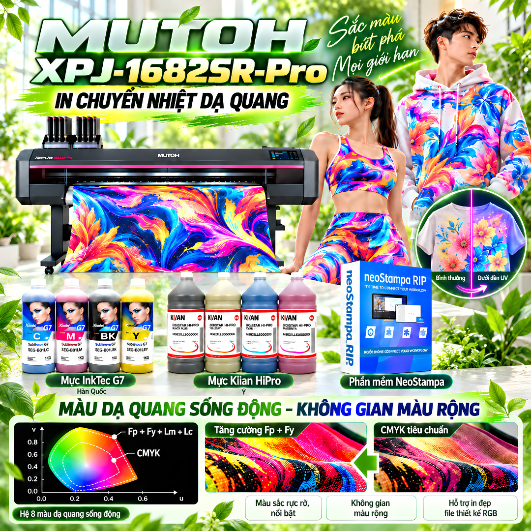 Giải pháp in chuyển nhiệt dạ quang MUTOH 1682SR PRO